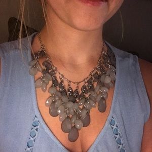 Gray statement necklace